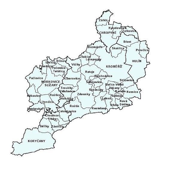 2.5 Územní a demografické a sociální vymezení SO ORP Kroměříž Správní obvod obce s rozšířenou působností Kroměříž (SO ORP Kroměříž) se rozkládá v oblasti střední Moravy, v severozápadní části