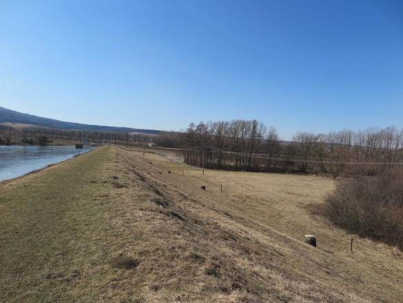 Hráz je odvodněna drenážním potrubí DN 100 mm, které ústí do odpadního koryta. Jak je vidět na obrázku 3.3, jsou v trase drénu na vzdušním líci umístěny kontrolní šachty. [2] Obr. 3.3: Rozmístění kontrolních šachet drenážního potrubí Základní parametry hráze: Kóta koruny (min.