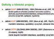 : Biochemické nálezy pro jednotlivé deficity FIA - MS/MS: MS/MS s přímým nástřikem vzorku LC - MS/MS: MS/MS ve spojení se