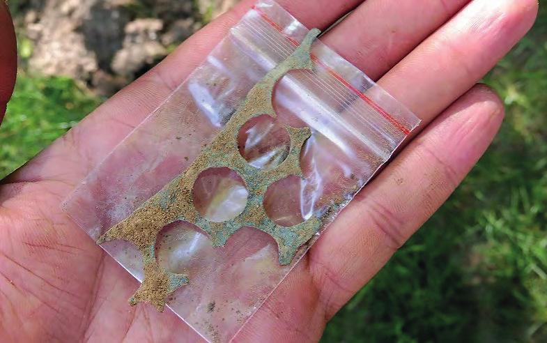 ARCHEOLOGIE POZDNĚ STŘEDOVĚKÁ RAŽBA FALEŠNÉ MINCE V KOSTELNÍCH STŘIMELICÍCH Při výstavbě rozvodných vodovodních řadů v Kostelních Střimelicích v letech 2017 2018 probíhal stejně jako na jiných