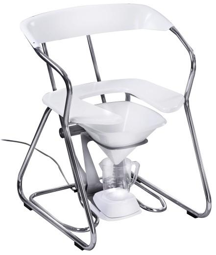 2.1.3. Uroflowmetr MU5013 Uroflowmetr se skládá z plastového výlisku (tělo uroflowmetru), obsahujícího váhový snímač. Na měřící ploše je postavena nádoba na sběr moči.