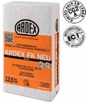 SPÁROVACÍ HMOTY A SILIKONY 45 ARDEX FK NEU Vysoce zatížitelná spárovací hmota, rychlá Na bázi cementu Pro šířky spár od 2-12 mm Interiér a exteriér, stěna a podlaha.