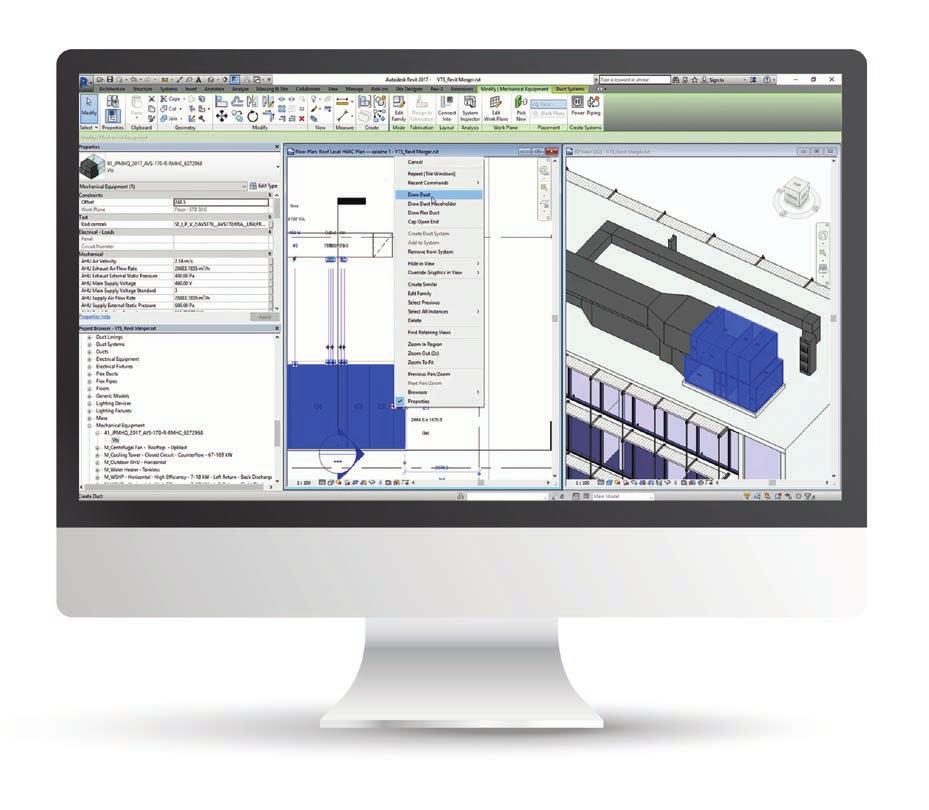 Vygenerovaný objekt obsahuje detailní parametry připojení: vzduchový systém, hydraulický systém, sanitární systém, elektrický systém, samozřejmě kompletní rozměry včetně servisních zón.