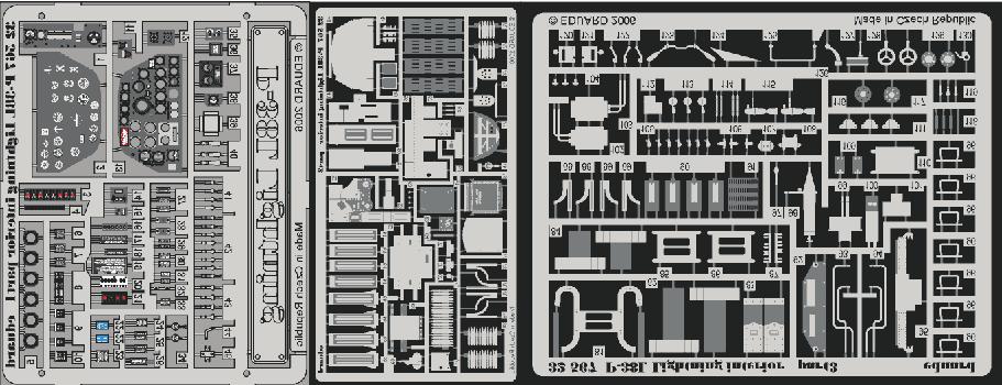 1/ 32 5 P-38L Lightning interior set 1/32 scale detail set for Trumpeter kit 0222 sada detailù pro model 1/32 Trumpeter 0222 eduard 32 5 APPLY EXPRESS MASK AND PAINT BEFORE GLUING POUŽÍT EXPRESS MASK