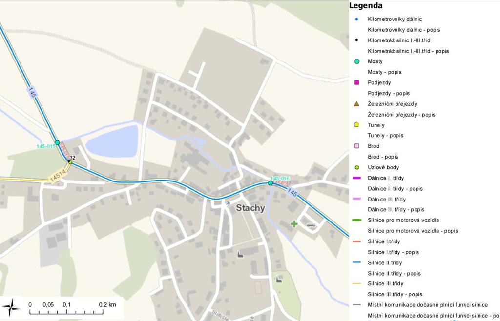 18 Základní komunikační osy. Zdroj ŘSD (2018) Autobusová doprava Autobusové nádraží se nachází v obci blízko jejího centra v docházkové vzdálenosti přímo při komunikaci II/145.