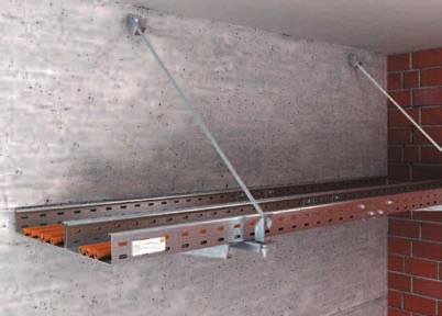 Funkčnost: kabelový žlab ické konstrukce: Normová konstrukce na stěně s vyvěšením ze stěny, jednoduchá a zdvojená trasa Uvedený materiál odpovídá provedení závěsného systému ze str. 16 a 17.
