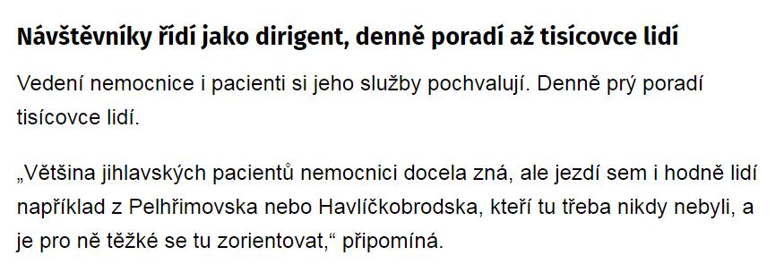 8. Udržitelnost a opakovatelnost projektu Na základě ověření praktické aplikovatelnosti projektu, reálných přínosů pro běžný provoz nemocnice a v podstatě i ze zpětné vazby od veřejnosti bylo