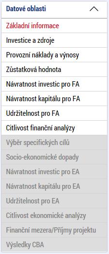 V tomto momentu dochází k uložení zvolené varianty Ekonomické analýzy, Rozdílové varianty, Vlastního výpočtu Zůstatkové hodnoty, Sektoru pro referenční období, Délky referenčního období a Začátku