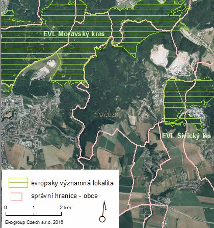 Obr. 5: Poloha řešeného území ve vztahu k evropsky významným lokalitám soustavy Natura 20