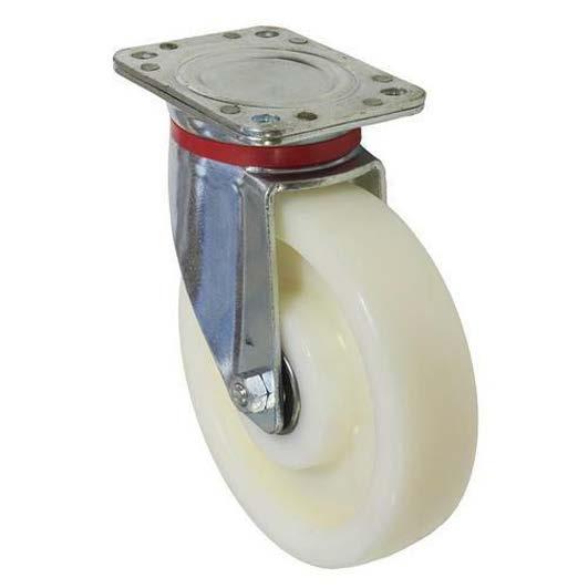 materiál válečků: polyuretan průměr válečků: 82 mm šířka válečků: 70-100 mm nosnost: 600-1 000 kg způsob uchycení: bočním otvorem průměr bočního otvoru: 20 mm délka náboje: 70-100 mm ložiska: valivá