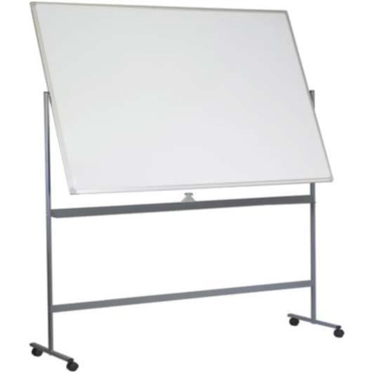 Flipcharty a tabule Otočná oboustranná magnetická tabule Basic Pojízdná otočná tabule s oboustranně magnetickým, za sucha stíratelným povrchem. Možnost aretace tabule ve vertikální poloze.