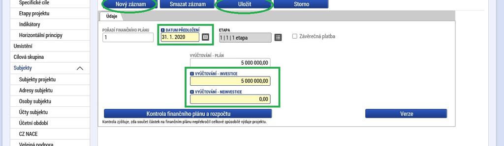 Oblast intervence se vyplňuje přesně dle metodiky Kategorizace kód intervence, která je dostupná na stránkách Agentury pro podnikání a inovace (https://www.agentura-api.