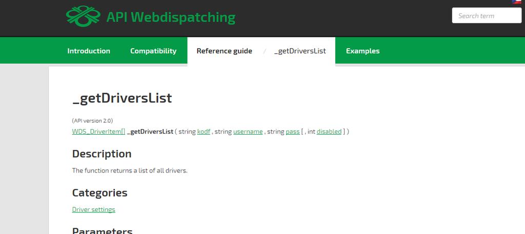 NOVINKA API funkce API funkce _getdriverslist a _getdriverslist2. Do uvedené funkce byl přidán parametr disabled.