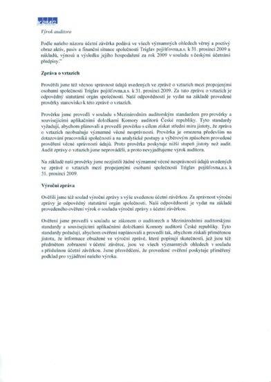 VII. ZPRÁVA AUDITORA VII. AUDITOR s REPORT VII.ZPRÁVAAUDITORA VII.