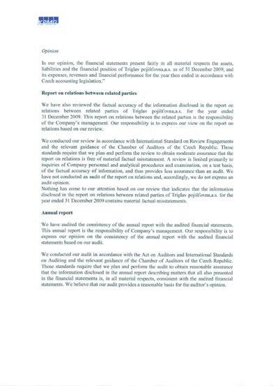 VII. ZPRÁVA AUDITORA VII. AUDITOR s REPORT VII.ZPRÁVAAUDITORA VII.