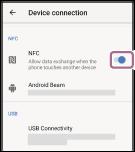 Připojení jedním dotykem (NFC) ke smartphonu Android Přiložením sluchátek s mikrofonem k smartphonu vyvoláte automatické zapnutí sluchátek s mikrofonem, spárování a následné vytvoření připojení