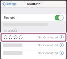 4 Stiskněte []. Ozve se hlasové upozornění Bluetooth connected (Bluetooth připojeno). Tip Výše uvedený postup slouží jako příklad.