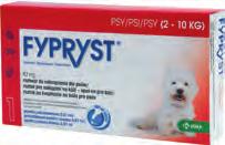 Přípravek účinný proti blechám a klíšťatům pro psy od 2 do 10 kg.