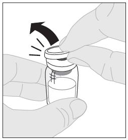 Nedotýkejte se horní části injekční lahvičky a po očištění zabraňte jejímu kontaktu s jakýmkoli předmětem. 5.