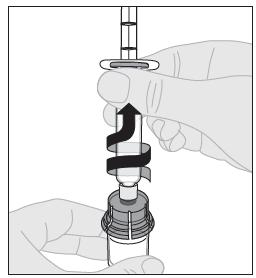 Poznámka: Použijete-li na injekci více než jednu injekční lahvičku s přípravkem ALPROLIX, má být každá injekční lahvička připravena samostatně podle předchozích instrukcí (kroky 1 až 13) a injekční