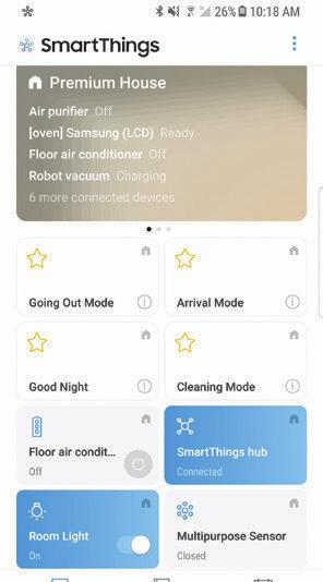 Smart funkce Samsung Connect se stává Samsung SmartThings Klimatizační jednotky Samsung podporují bezdrátové ovládání pomocí aplikace Samsung SmartThings ve vašem smartphonu.