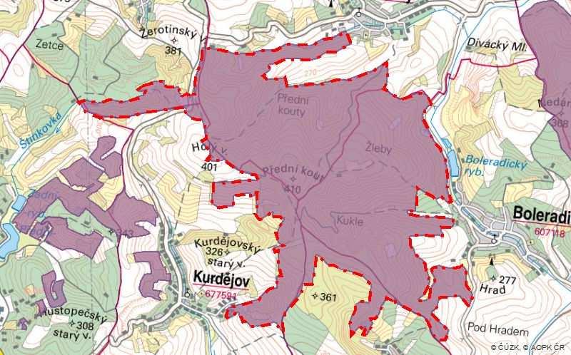 Stepní svahy jsou také součástí evropsky významné lokality (EVL) Přední kout (CZ0624114), o celkové rozloze