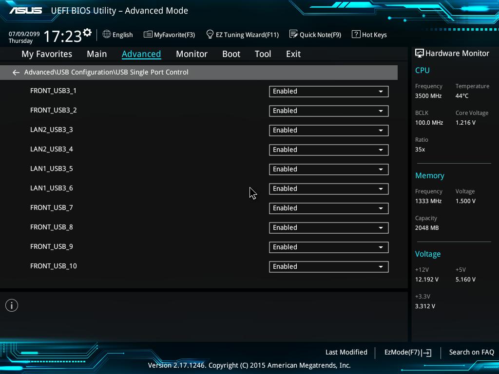 Konfigurování portů USB v systému BIOS V nastavení systému BIOS lze aktivovat nebo deaktivovat přední a zadní porty rozhraní USB 2.0, USB 3.0 a USB 3.1.