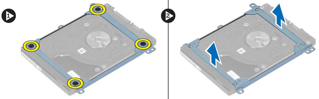 Odpojte kabel pevného disku od disku a vyjměte pevný disk