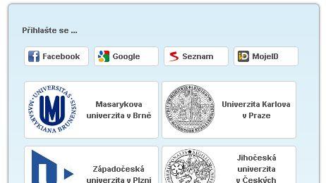 Příchod uživatele do aplikace uživatel si vybere poskytovatele účtu na
