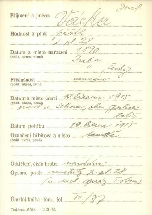 HERINK Josef Vácha Příjmení: Vácha Jméno: Josef Datum narození: 1890 Místo narození: (?