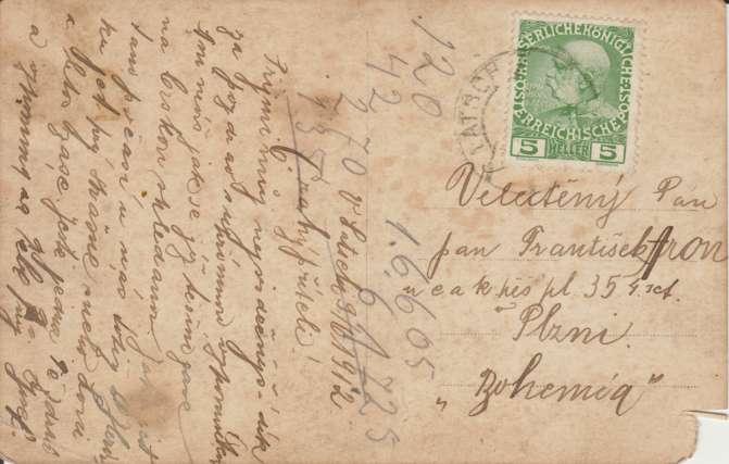 V Satschi 9./6. 1912 Drahý příteli!