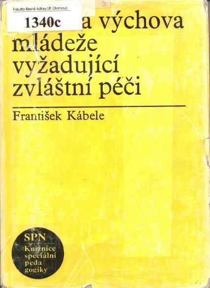 prof. dr. František Kábele (1968,.1976) Společenský význam TV Pohybové možnosti oslabené mládeže Druhy TV (výběrová, normální, zvláštní, léčebná) Cíl a úkoly TV mládeže vyžadující.