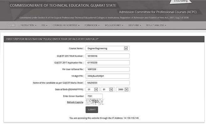 20 Fig. 3.2 Screen of New Registration Window 2. To register as a new candidate click the Click Here For New Registration button.