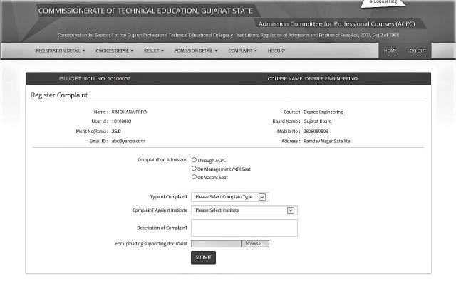 Fig. 3.19 Online registration of Complaint / Grievance Fig. 3.20 Online complaint details B.