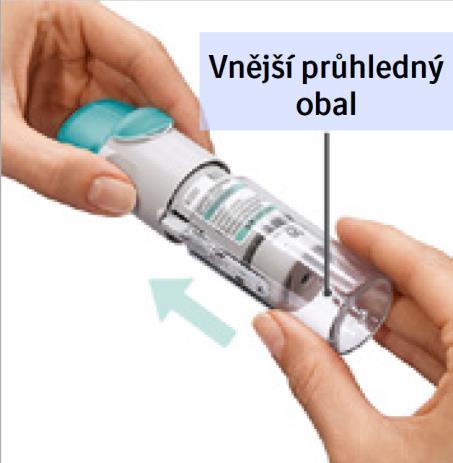 na štítku inhalátoru pro kontrolu počtu již použitých