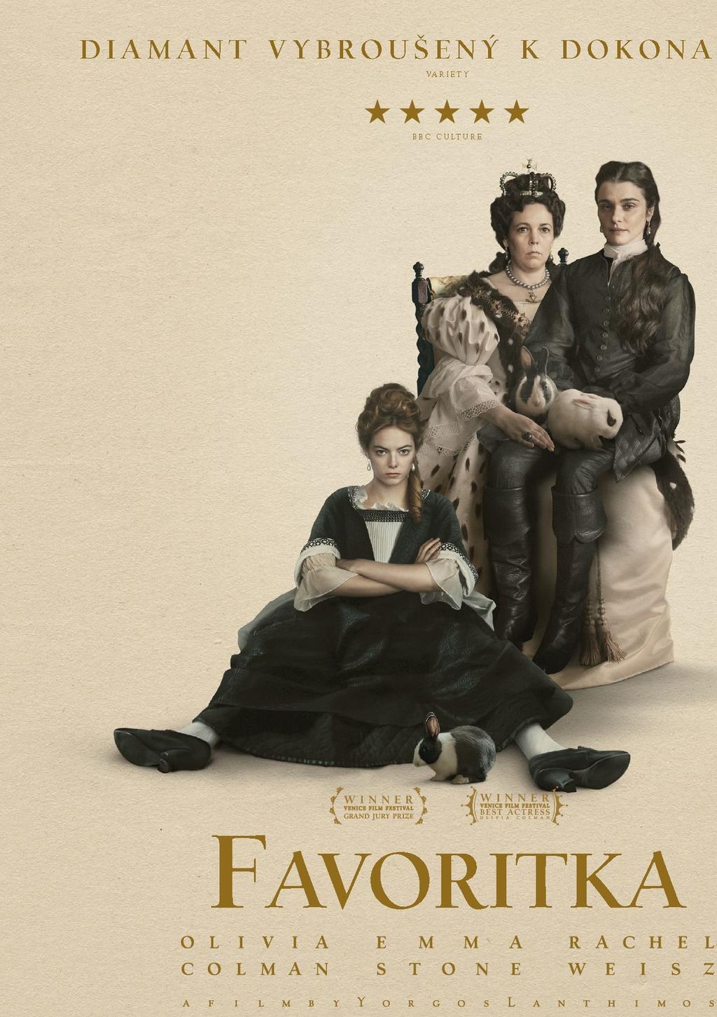 Pátek 9.srpen, 20.45 h Favoritka Drama, historický Na začátku 18. století vládne Velké Británii královna Anna, poslední z rodu Stuartovců, která se do historie zapsala spíše neslavně.