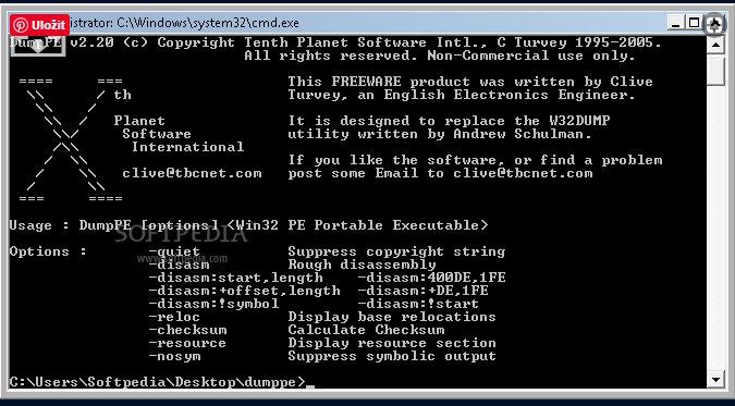 DUMPPE.EXE - analyzujte vnitřní strukturu symbolických ladicích souborů PE a.dbg COFF. W32DSM89.EXE disassembler + debugger pro windows.