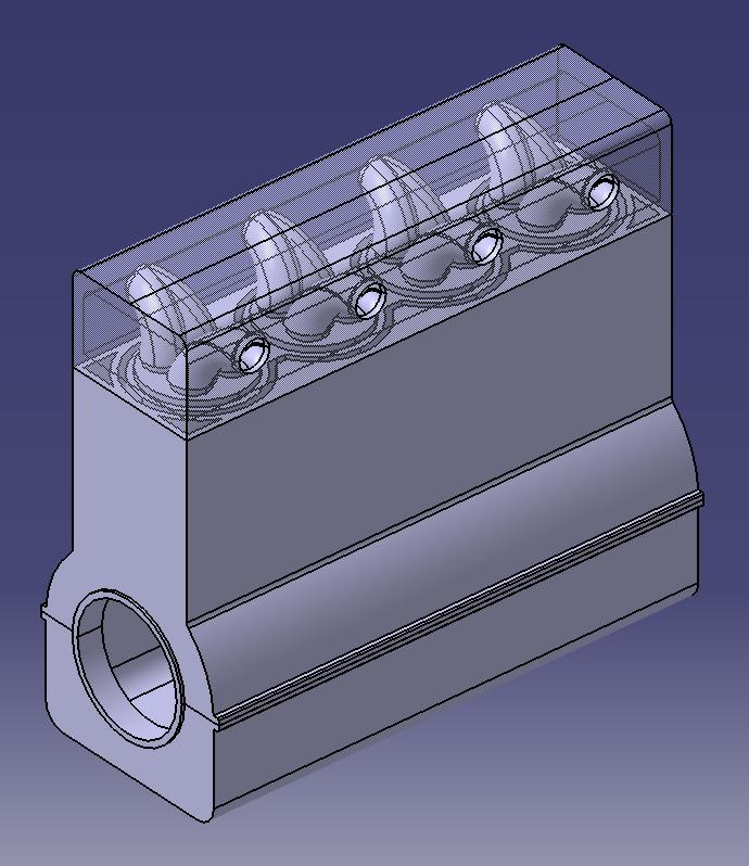 CAD Model Design #1: Bore: 80 mm Stroke: 82 mm Bore spacing: 95.43 mm Main bearing: 95.