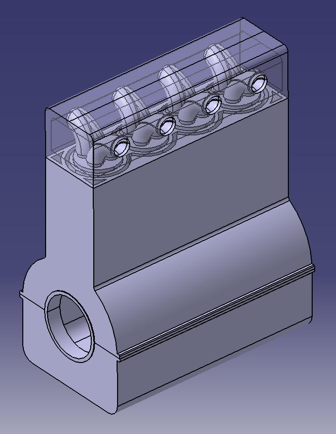CAD Model Design #3: Bore: 61.23 mm Stroke: 100 mm Bore spacing: 73.06 mm Main bearing: 84.