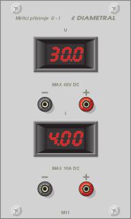 M - modul orientaèního DC voltmetru a ampérmetru Modul orientaèního stejnosmìrného voltmetru do 48VDC a ampérmetru do 0ADC pro jednoduchá mìøení.