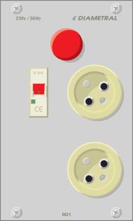 M - modul ks jednozásuvka 30V, 50Hz, 6A + vlastní jistiè Modul VarioLab+ M obsahuje dvì jednoduché zásuvky 30V/6A s vlastním jistièem B6A.