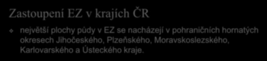 Zastoupení EZ v krajích ČR největší plochy