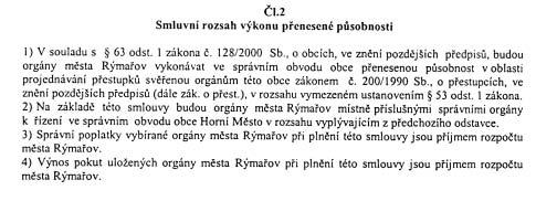 Strana 269 Vûstník právních pfiedpisû Moravskoslezského kraje âástka 7/2004 79/VS/2004 Vefiejnoprávní smlouva uzavfiená mezi mûstem R mafiov a obcí Horní Mûsto v kon pfienesené pûsobnosti ve vûcech