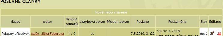 ještě nepublikovaný administrátorem lze jej editovat klepnutím na ikonku papíru papírus