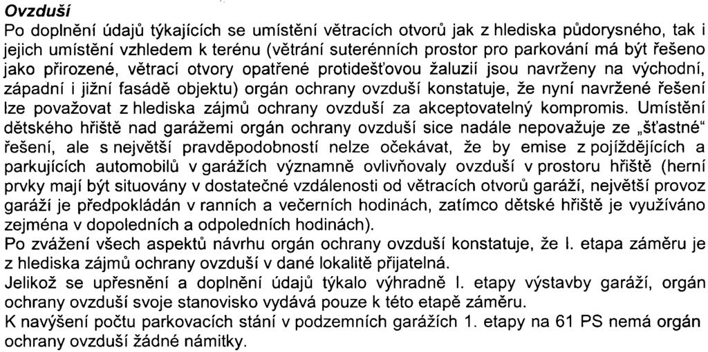 Tento požadavek splòuje výstavba nových podzemních garáží s kapacitou 61 parkovacích stání, pøièemž 10 parkovacích stání tvoøí výše zmínìnou rezervu pro snížení deficitu parkování v okolí.