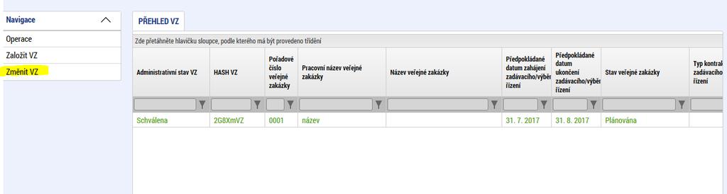 administraci projektů ŘO). Je nezbytně nutné, aby příjemce zasílal interní depeši z projektu, ke kterému se zakázka vztahuje 16 (viz návod v předchozí kapitole).