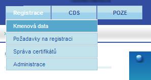 5 Správa osob a aktualizace údajů v CS OTE Výrobce pro zobrazení zaregistrovaných dat případně pro