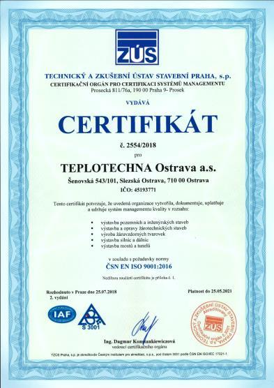 CERTIFIKACE SPOLEČNOSTI