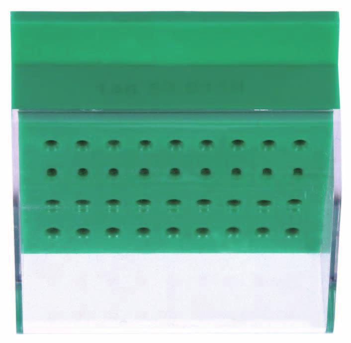 53 0 53 0 pro vrtáčky turbínové for FG pro vrtáčky kolénkové for RA Krabička z PH pro 12 ks vrtáčků Plastic box for 12 pcs TC burs nesterilizovatelné