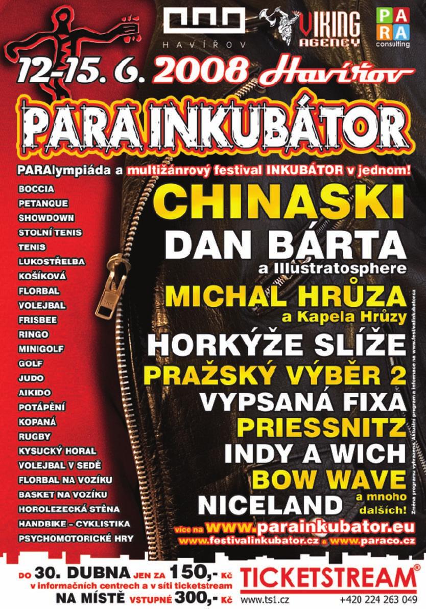 Velmi jasně se již nyní rýsuje jedna z největších letošních akcí v Havířově - PARAINKUBÁTOR 2008! O víkendu 12.-15.